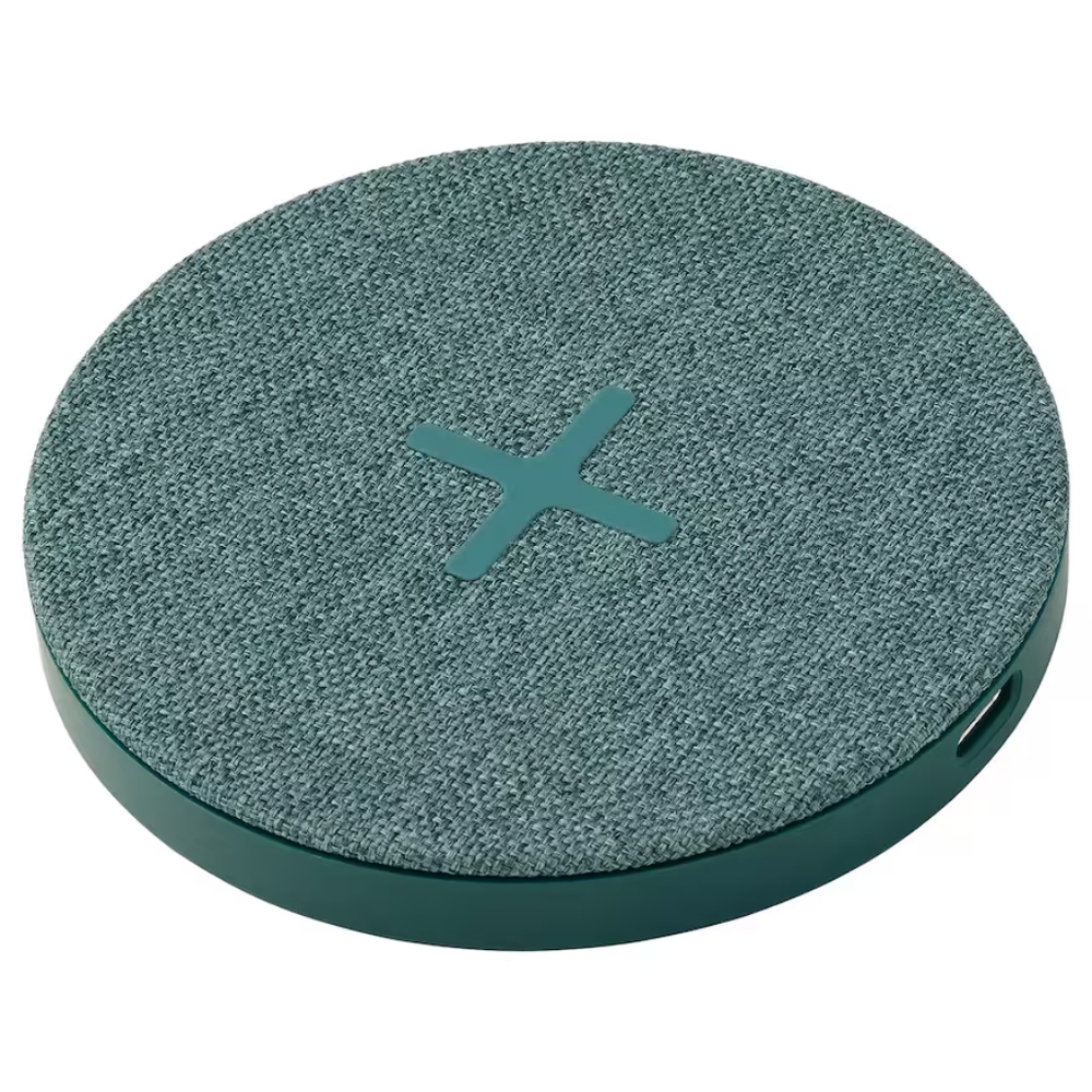 IKEA NORDMÄRKE Wireless Charger, Textile/Green